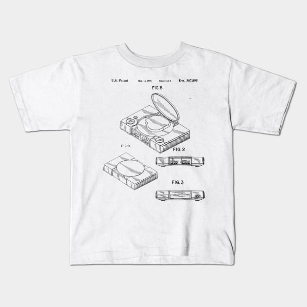 Playstation 1 Patent Kids T-Shirt by DennisMcCarson